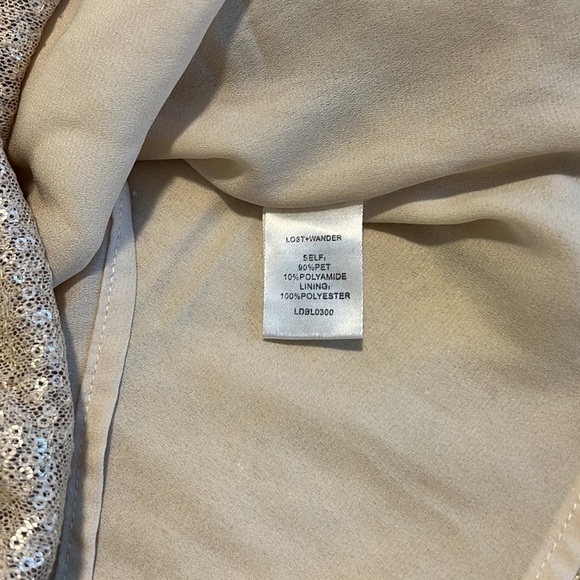 Lost + Wander Sequin Sleeveless Shift Mini Cocktail Dress Size XS Champagne Gold - Picture 13 of 17